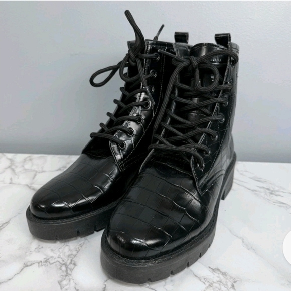 Topshop Women’s Combat Boots sz 38 Lace Up - Picture 4 of 8